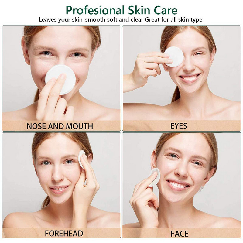 20 DB Újrafelhasználható sminklemosó párna mosótáskával Újrafelhasználható vattakorong Természetes Konjac arcápoló szivacs minden bőrtípusra Mosható