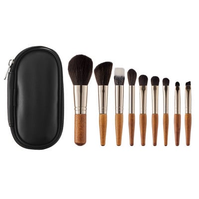 Set de pensule de machiaj portabile de 9 buc. Minicosmetic Brush Pudră pentru fond Fard de obraz Fard de sprâncene înflorit Fard de pleoape Blending Brush Kit