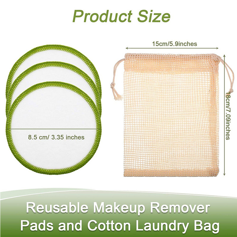 50 de bucăți din bumbac bambus Tampoane demachiante reutilizabile Tampoane pentru îndepărtarea feței Lavețe pentru curățarea feței Demachiant pentru fond de ten Instrumente de înfrumusețare