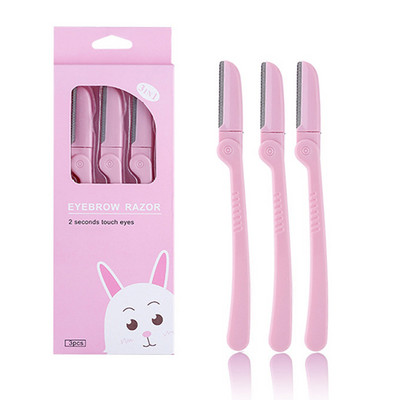 3Pcs/Set Brijač za obrve, usne, brijač, oštra oštrica, nož za skidanje dlačica, mini nož za šminkanje lica, brijač za žene, vruće