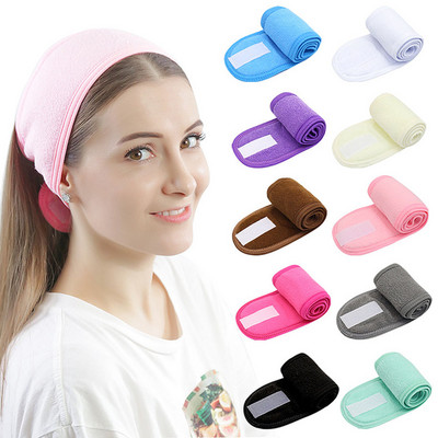Spa Headband Adjustable Wide Hairband Yoga Sweat Hairband Wrap For Women Ladies Head Band Makeup Remover Accessories