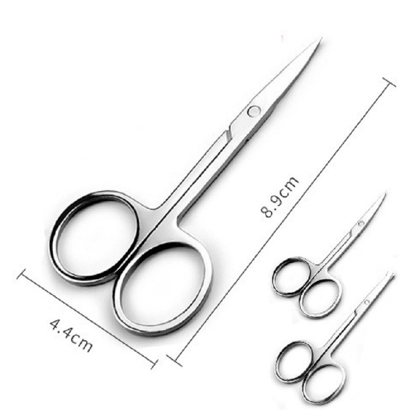 1PC unelte mici pentru unghii din oțel inoxidabil pentru sprâncene, nas, foarfece pentru păr, tăiere, manichiură, tundere facială, pensetă, machiaj