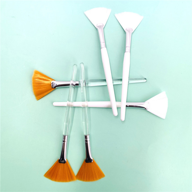 3 buc Perii practice pentru față Fan Perii de machiaj Perii moi portabile pentru mască Instrumente cosmetice pentru femei, doamne, fete