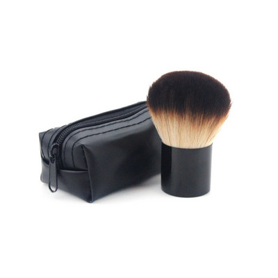 Kabuki Brush Blush Bronzer Pudră liberă Fond de ten Păr sintetic Perie plată cu capac Carcasă Contour Beauty Makeup Tools