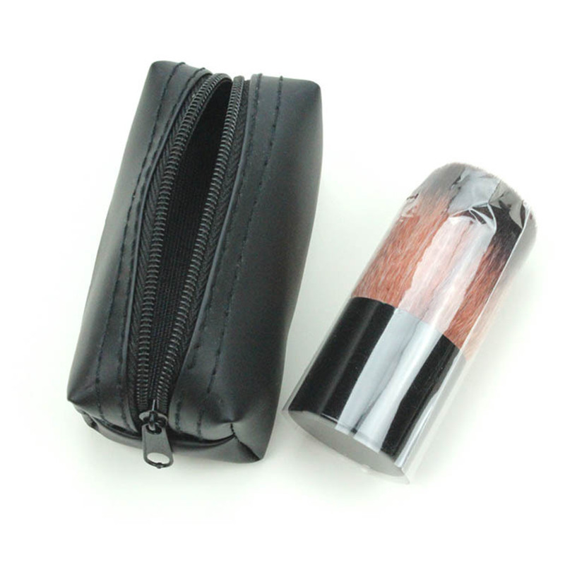 Kabuki Brush Blush Bronzer Pudră liberă Fond de ten Păr sintetic Perie plată cu capac Carcasă Contour Beauty Makeup Tools