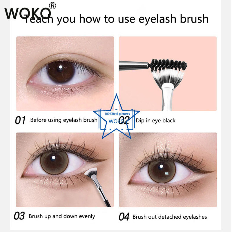 Perie pentru gene, ventilator, perie pentru gene îndoită, perie pentru gene, perie cu ventilator mic, perie profesională pentru gene, mini ventilator, pentru machiaj pentru ochi.