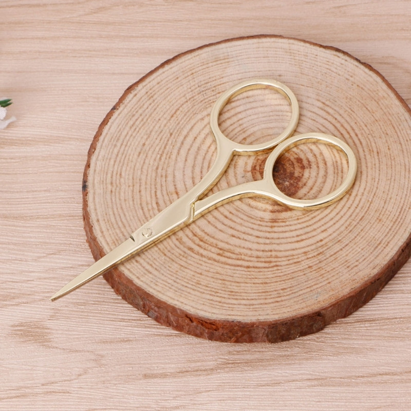 Foarfece de aur pentru femei pentru tăierea sprâncenelor Dispozitiv de îndepărtare a părului Instrumente de machiaj din oțel inoxidabil Instrument de frumusețe Foarfece pentru sprâncene New Fashion