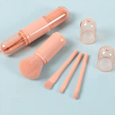 Pensule de machiaj retractabile portabile 5 în 1 pentru fond de ten, sprâncene, buze, fard de pleoape, pudră liberă, set cosmetic, instrumente pentru perii de machiaj