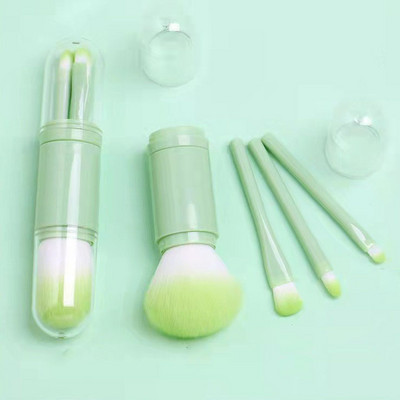 Pensule de machiaj retractabile portabile 5 în 1 pentru fond de ten, sprâncene, buze, fard de pleoape, pudră liberă, set cosmetic, instrumente pentru perii de machiaj