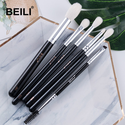 BEILI Professional 6/8db Classic Natural Eye Sminkecsetek Szemhéjpúder Szemöldökkeverő Smokey Black Beauty Sminkecsetek