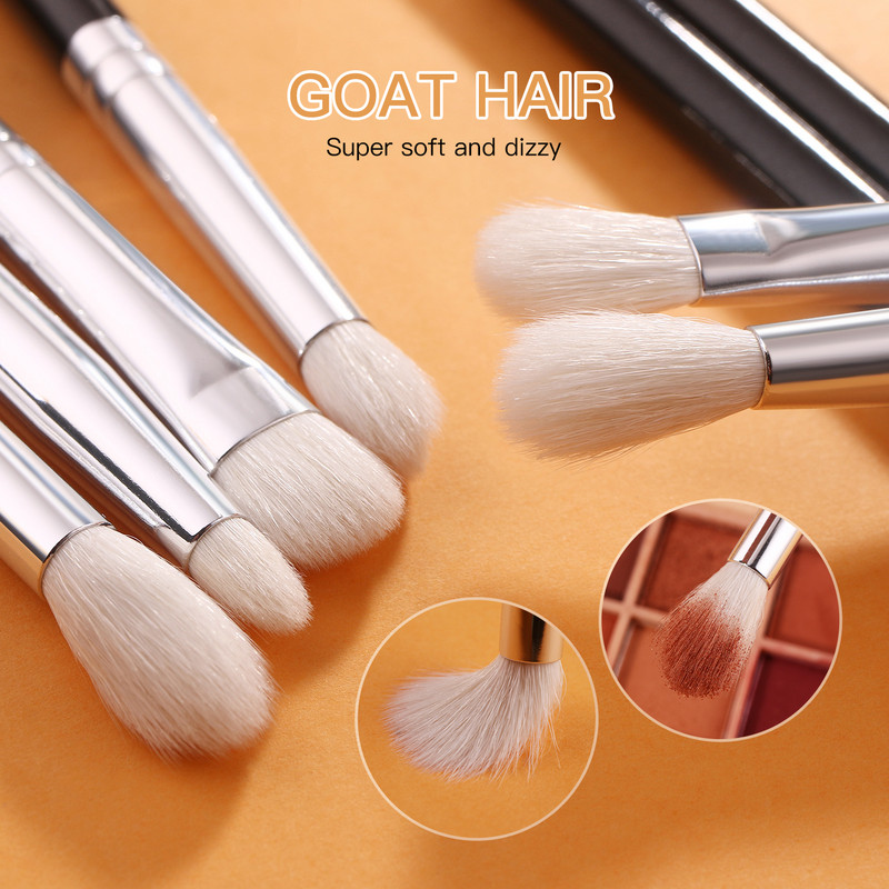 BEILI Professional 6/8db Classic Natural Eye Sminkecsetek Szemhéjpúder Szemöldökkeverő Smokey Black Beauty Sminkecsetek