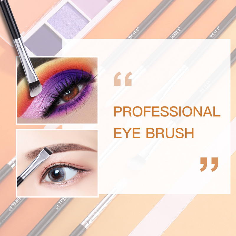 BEILI Professional 6/8db Classic Natural Eye Sminkecsetek Szemhéjpúder Szemöldökkeverő Smokey Black Beauty Sminkecsetek