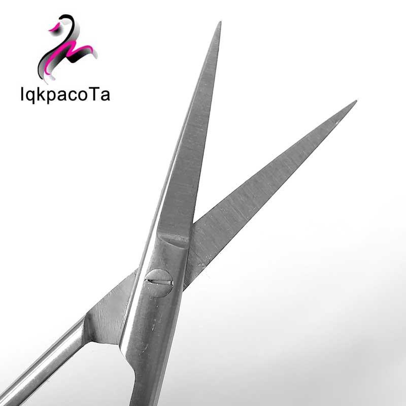 Foarfece din oțel inoxidabil cu mâner auriu de 9,5 cm foarfece de sutură chirurgicală curbate drepte cu vârfuri foarfece pentru pleoape duble