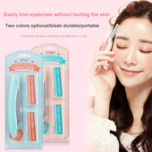 Trimer za obrve sa setom od 10 oštrica, sklopivi nož za depilaciju obrva od nehrđajućeg čelika Nož za brijanje obrva Ženski alati za šminkanje ljepote