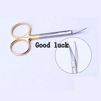 Κεφαλή κάμψης 9,5cm Συνηθισμένο φτηνό ψαλίδι ματιών Beauty Scissors Cut Tissue Scissors Tool Χρυσό Μαύρο 2 χρώματα για επιλεγμένα