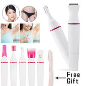 Instrumente pentru sprâncene Epilator 5 în 1 pentru îndepărtarea părului de corp Femei Aparate de bărbierit electrice nedureroase pentru femei Trimmer Sprâncene Cuțit Aparat de ras pentru femei