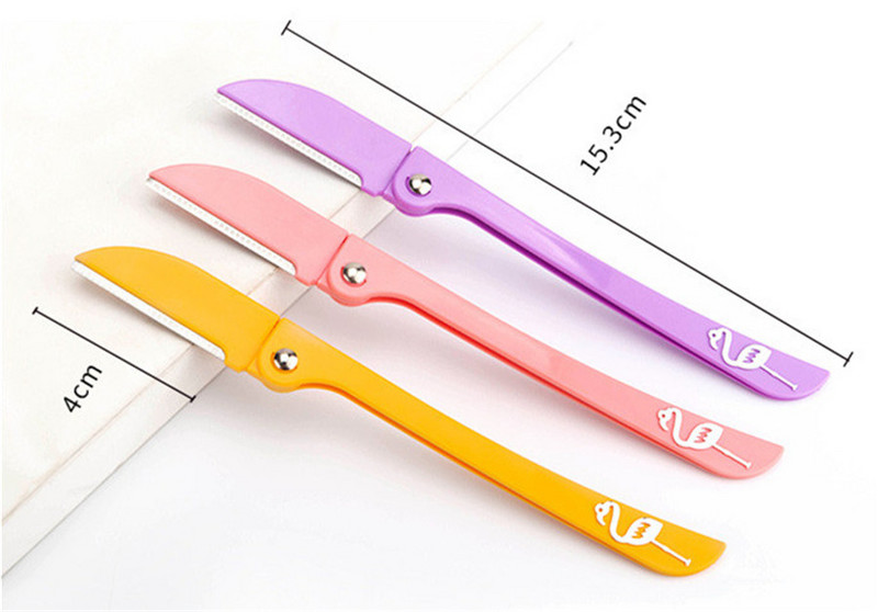 Trimmer de sprâncene pliabil Set de lame din oțel inoxidabil Instrument de machiaj pentru frumusețe E534