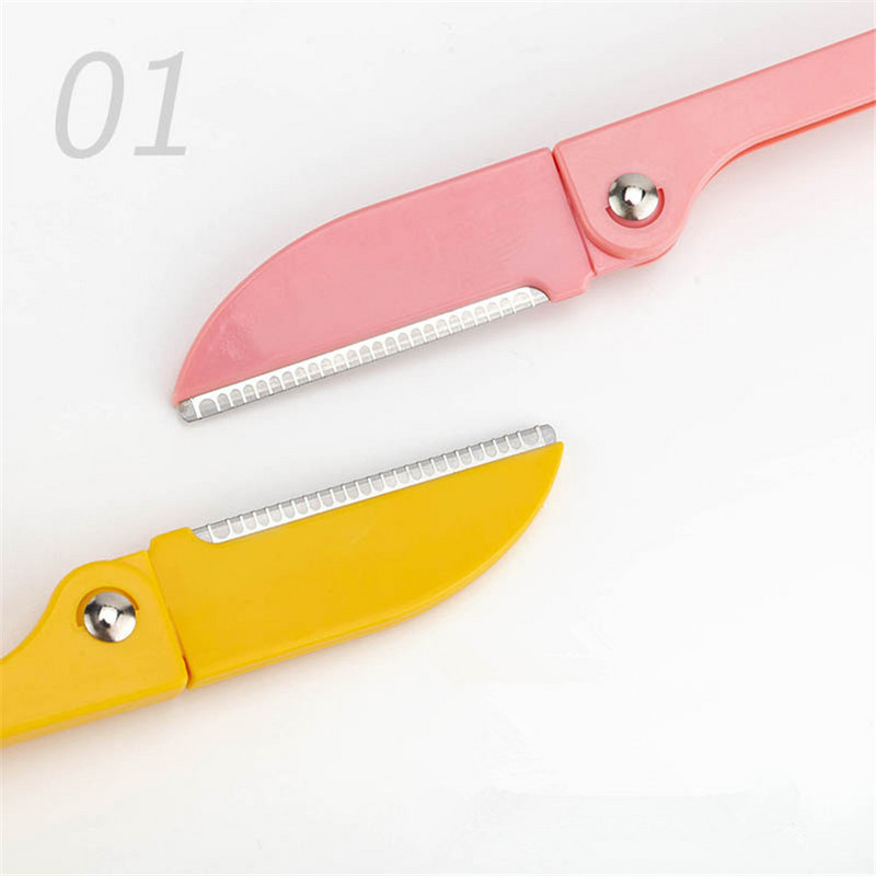 Trimmer de sprâncene pliabil Set de lame din oțel inoxidabil Instrument de machiaj pentru frumusețe E534