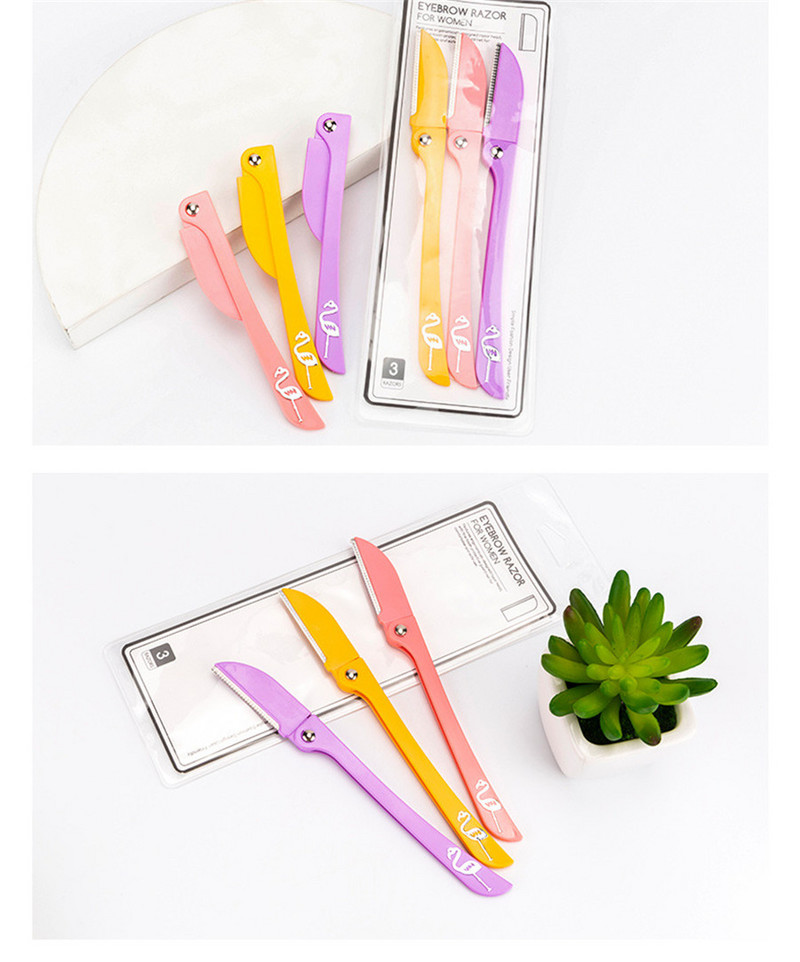 Trimmer de sprâncene pliabil Set de lame din oțel inoxidabil Instrument de machiaj pentru frumusețe E534