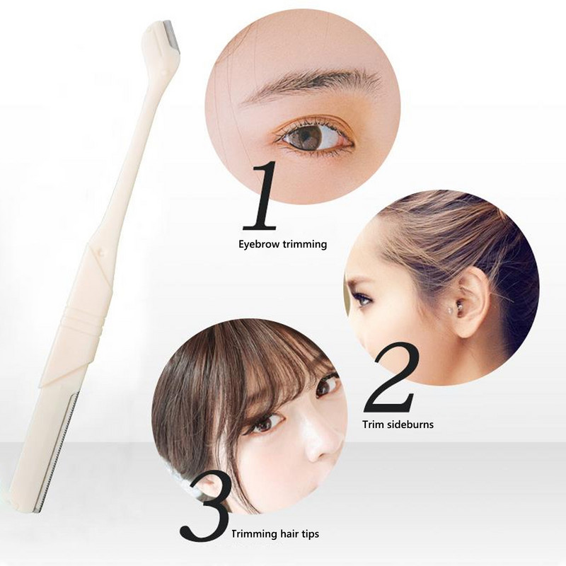 Set de aparat pentru îndepărtarea părului pentru sprâncene cu dublu cap, aparat de ras pentru femei, aparat de tuns sprâncene cu lame, aparat de ras pentru machiaj, cosmetice pentru femei