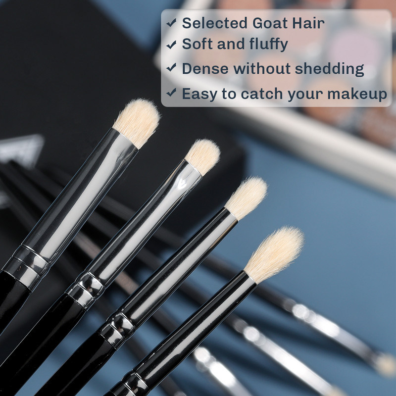 Set de pensule de machiaj 4 buc Bethy Beauty Fard de pleoape Sprâncene păr de capră Fard de obraz sintetic Instrumente de machiaj Brochas Maquillaje