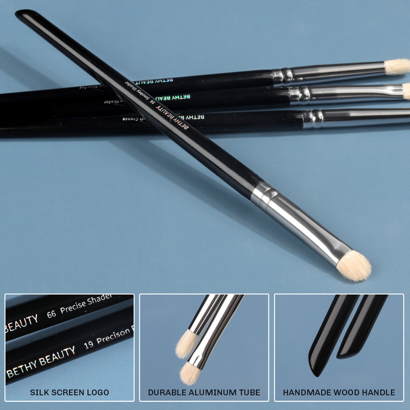 Set de pensule de machiaj 4 buc Bethy Beauty Fard de pleoape Sprâncene păr de capră Fard de obraz sintetic Instrumente de machiaj Brochas Maquillaje