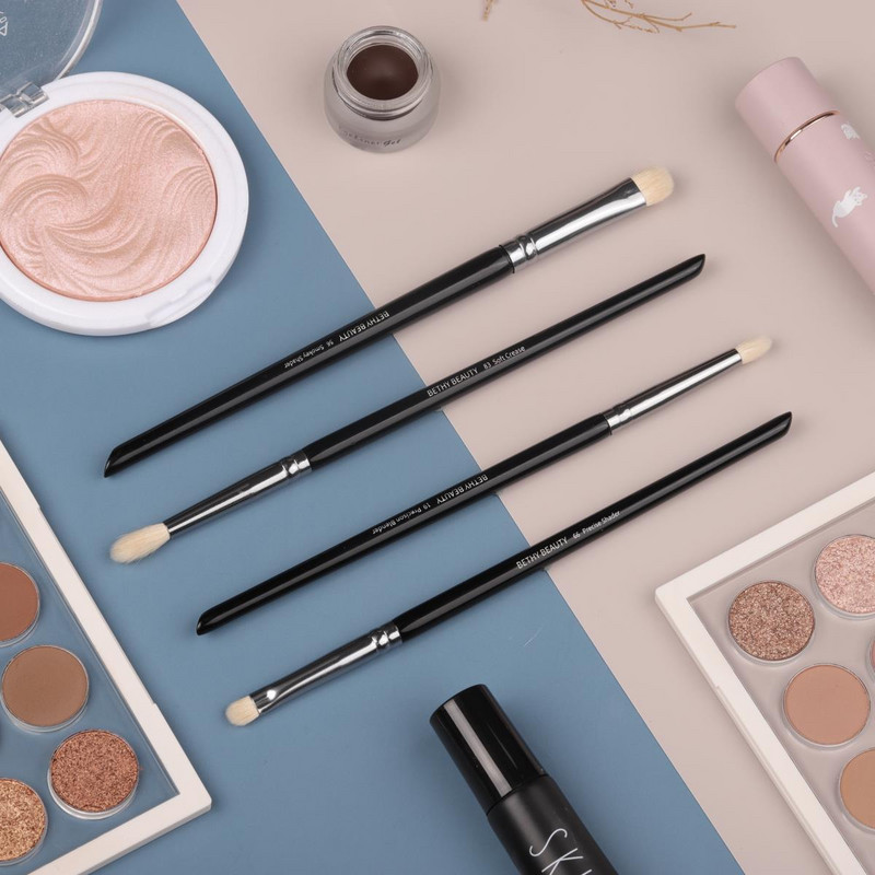 Set de pensule de machiaj 4 buc Bethy Beauty Fard de pleoape Sprâncene păr de capră Fard de obraz sintetic Instrumente de machiaj Brochas Maquillaje