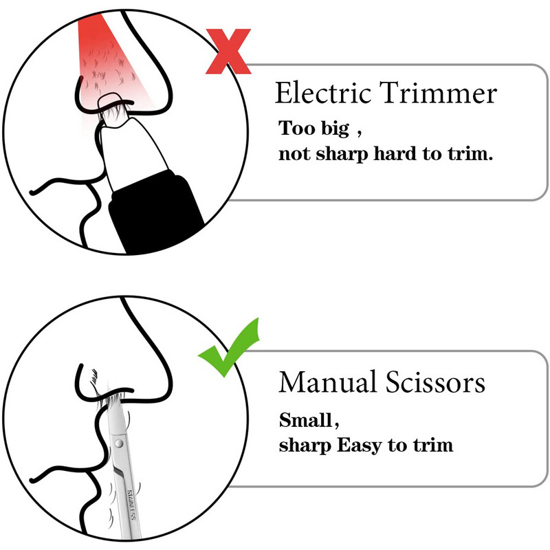 1 tk nina juuksekäärid roostevabast terasest kumerad mini habemekäärid kaasaskantavad ninakõrva karvade eemaldaja trimmer meigitööriistad