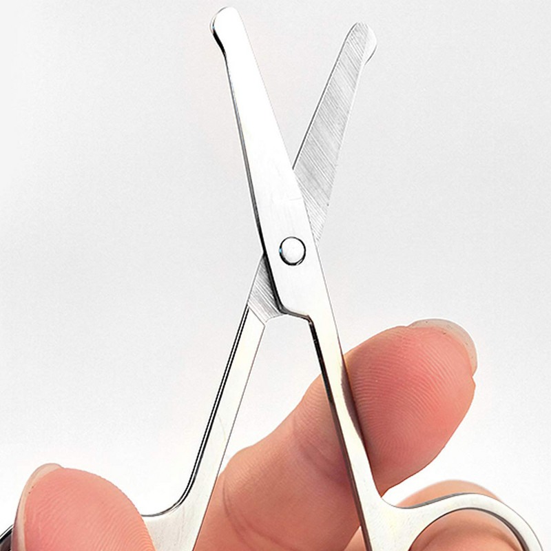 1 tk nina juuksekäärid roostevabast terasest kumerad mini habemekäärid kaasaskantavad ninakõrva karvade eemaldaja trimmer meigitööriistad