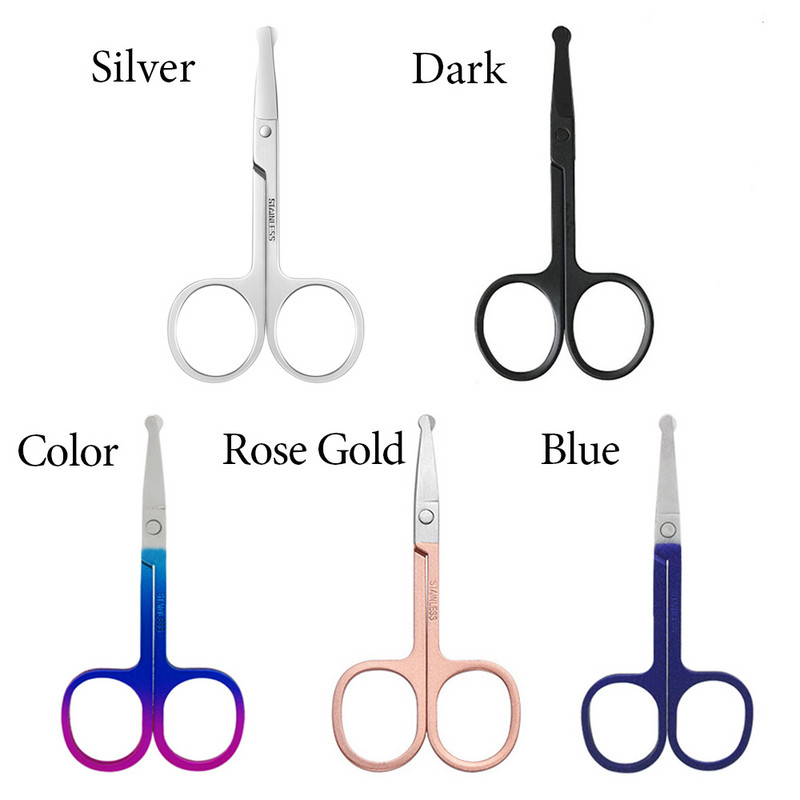 1 tk nina juuksekäärid roostevabast terasest kumerad mini habemekäärid kaasaskantavad ninakõrva karvade eemaldaja trimmer meigitööriistad