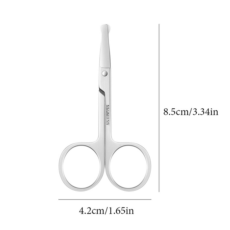 1 tk nina juuksekäärid roostevabast terasest kumerad mini habemekäärid kaasaskantavad ninakõrva karvade eemaldaja trimmer meigitööriistad