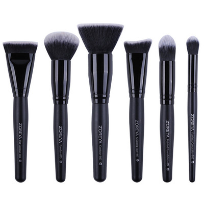 ZOREYA 15 buc. Set de pensule de machiaj negru de lux Unelte Pensule profesionale Pudră de fond de ten, fard de pleoape, pensule de machiaj