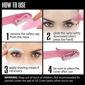 Комплект бръснач за вежди HAWARD (опаковка от 6), екстра прецизен тример за вежди с капак, бръснач за лице за жени, инструменти за грим, препарат за премахване на косми по лицето