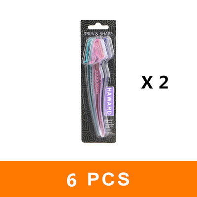 Kit de ras pentru sprâncene HAWARD (pachet de 6), aparat de tuns sprâncene cu capac, aparat de ras pentru femei, instrumente de machiaj, dispozitiv de îndepărtare a părului facial