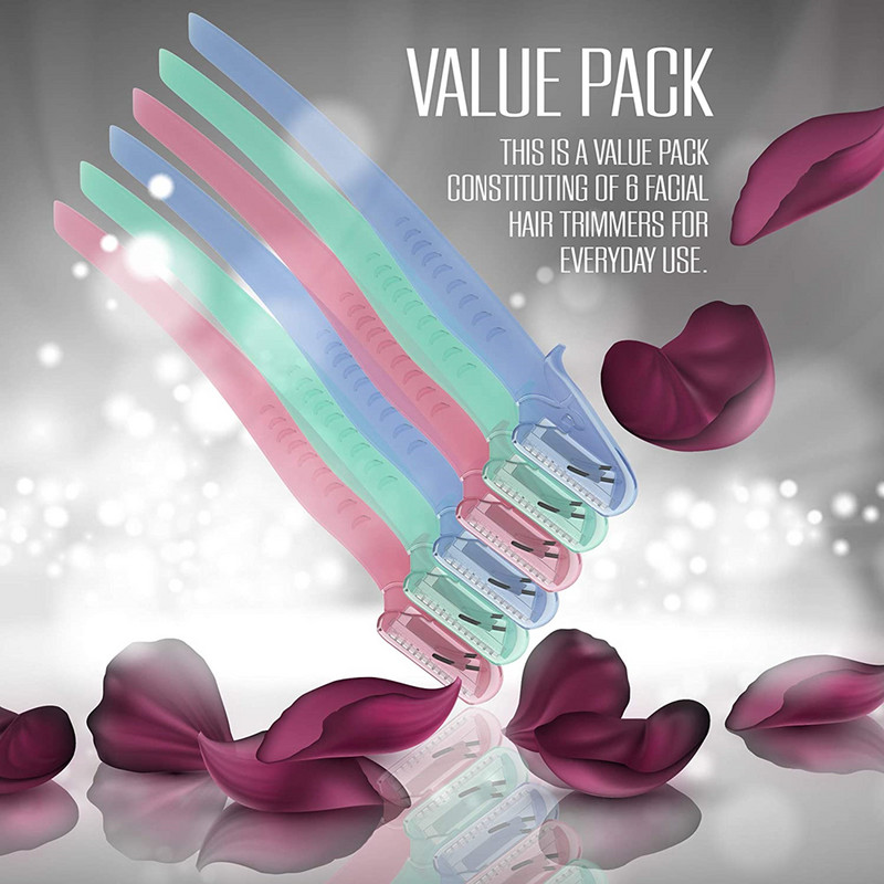 Kit de ras pentru sprâncene HAWARD (pachet de 6), aparat de tuns sprâncene cu capac, aparat de ras pentru femei, instrumente de machiaj, dispozitiv de îndepărtare a părului facial