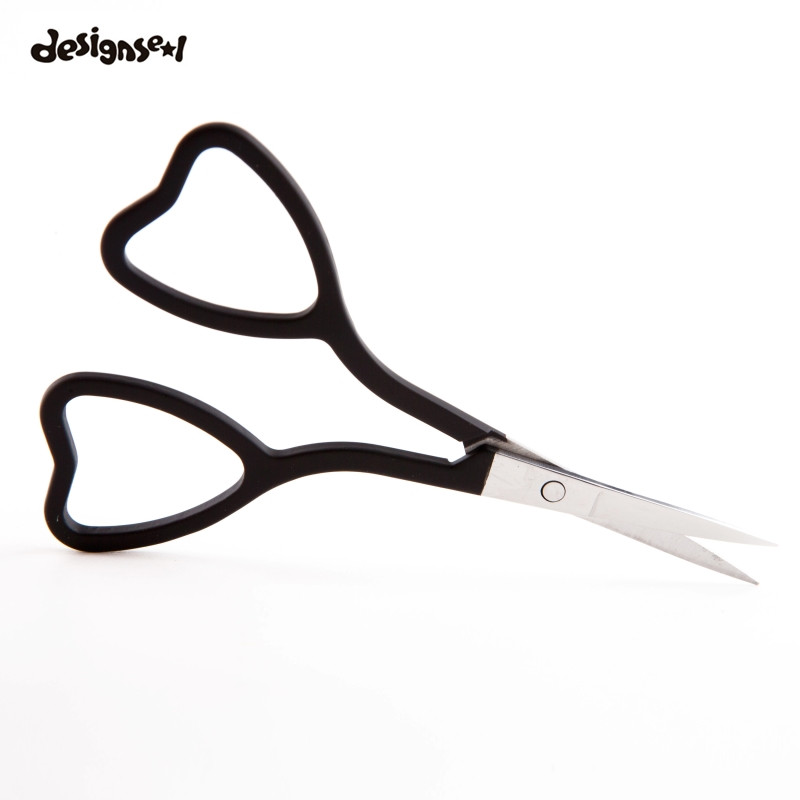 Foarfece de machiaj din oțel inoxidabil Vârf ascuțit Mâner în formă de inimă Sprâncene Nas Foarfece pentru frumusețea părului Feței Instrumente pentru tuns păr