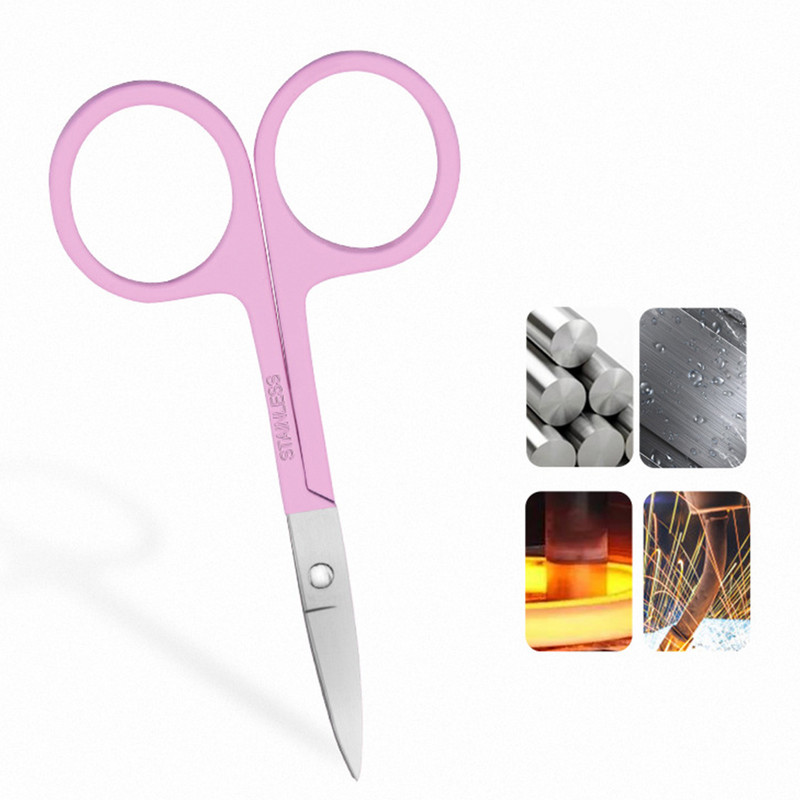 Foarfece pentru sprâncene Cuticule Sprâncene Unghii mici Foarfece profesionale din oțel inoxidabil Foarfece medicale colorate Instrument de machiaj