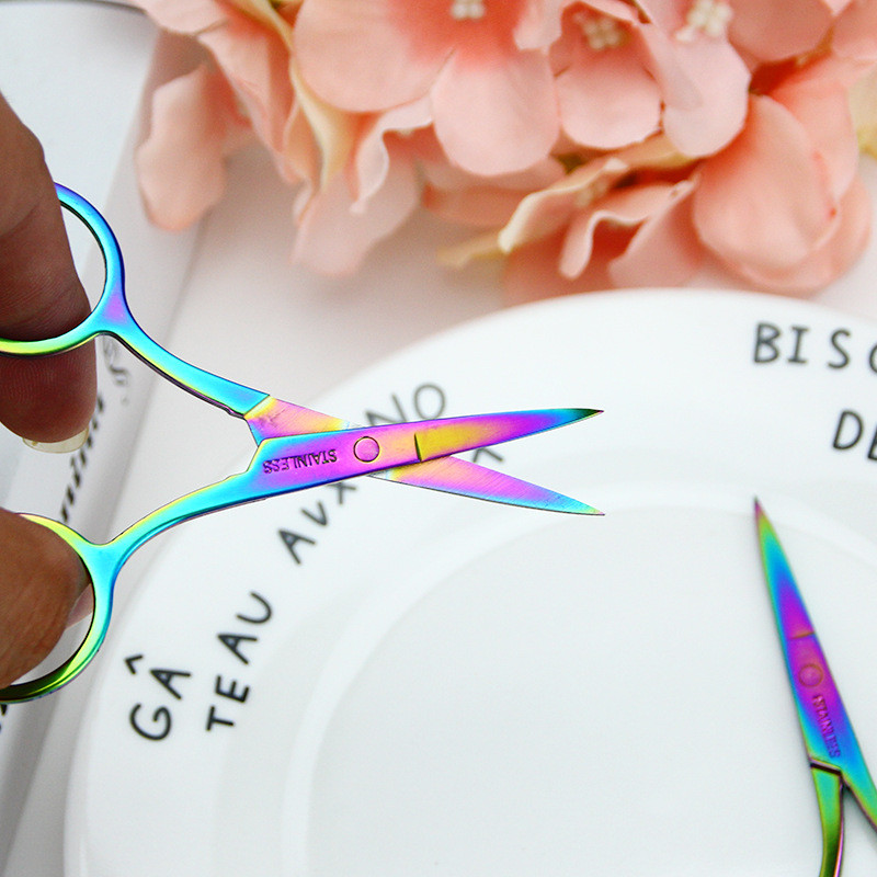 Από ανοξείδωτο ατσάλι Πολύχρωμο ψαλίδι φρυδιών Κόφτης βλεφαρίδων Ψαλιδάκι μακιγιάζ ψαλίδι μανικιούρ νυχιών Εργαλεία αποτρίχωσης