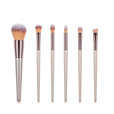 KOSMETYI 10 buc. Păr moale de înaltă calitate, mâner din lemn, pudră liberă, fard de obraz, perie pentru conturarea ochilor, set complet de instrumente de machiaj