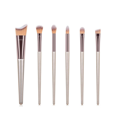 KOSMETYI 10 buc. Păr moale de înaltă calitate, mâner din lemn, pudră liberă, fard de obraz, perie pentru conturarea ochilor, set complet de instrumente de machiaj