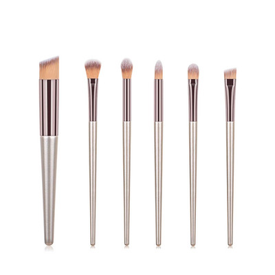 KOSMETYI 10 buc. Păr moale de înaltă calitate, mâner din lemn, pudră liberă, fard de obraz, perie pentru conturarea ochilor, set complet de instrumente de machiaj