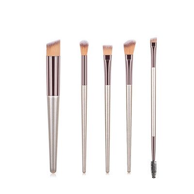 KOSMETYI 10 buc. Păr moale de înaltă calitate, mâner din lemn, pudră liberă, fard de obraz, perie pentru conturarea ochilor, set complet de instrumente de machiaj