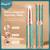 Trimmer electric pentru sprâncene CkeyiN Epilator fără durere pentru sprâncene Aparat de ras Aparat pentru îndepărtarea părului facial reîncărcabil cu lumină