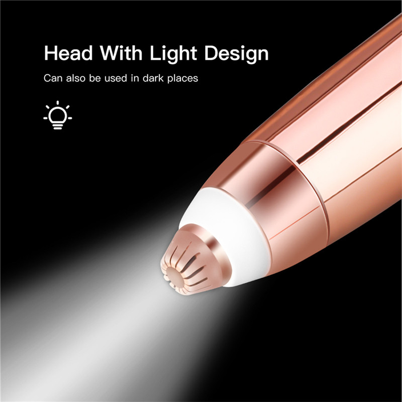 Trimmer electric pentru sprâncene CkeyiN Epilator fără durere pentru sprâncene Aparat de ras Aparat pentru îndepărtarea părului facial reîncărcabil cu lumină