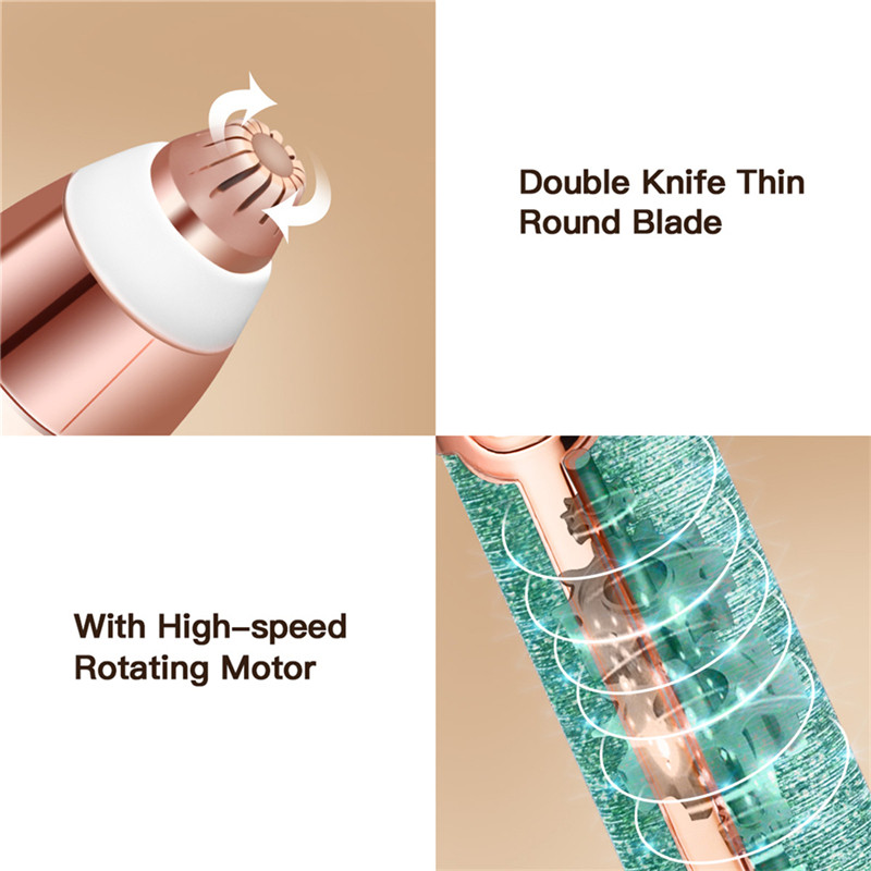 Trimmer electric pentru sprâncene CkeyiN Epilator fără durere pentru sprâncene Aparat de ras Aparat pentru îndepărtarea părului facial reîncărcabil cu lumină