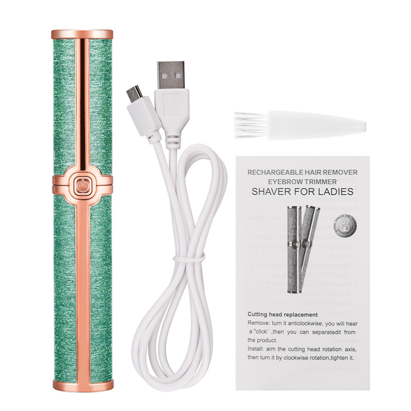 Trimmer electric pentru sprâncene CkeyiN Epilator fără durere pentru sprâncene Aparat de ras Aparat pentru îndepărtarea părului facial reîncărcabil cu lumină