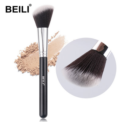 BEILI pensule de machiaj cu pudră mare, neagră, fond de ten cu adevărat moale Evidențiază o singură perie profesională din fibre de lână Instrumente de machiaj pentru frumusețe