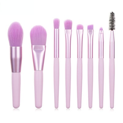 Set de pensule de machiaj moale, portabile, de călătorie, 8 buc. Pudră pentru fond de ten, pentru gene, corector de buze, fard de obraz Set de pensule pentru machiaj