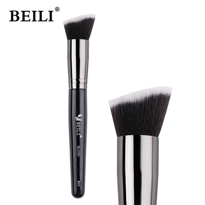 BEILI Pensula de machiaj pentru fond de ten negru Big Definer Pudră Fard de obraz Moale Păr sintetic Perie de machiaj Highlighter Fan Contour Tools