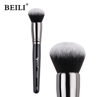BEILI Pensula de machiaj pentru fond de ten negru Big Definer Pudră Fard de obraz Moale Păr sintetic Perie de machiaj Highlighter Fan Contour Tools